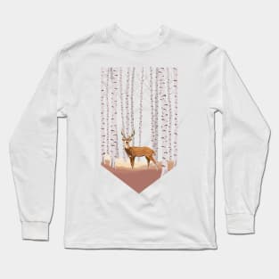 Chital in the birch woods Long Sleeve T-Shirt